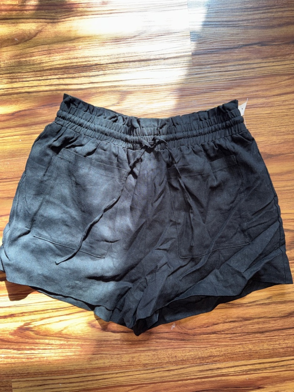 7 For All Mankind Black Elastic Waist Athletic Shorts